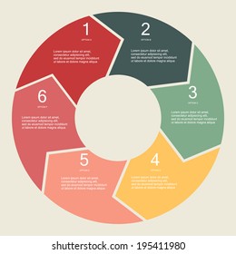 Circular Six Step Info Graphic Illustration 