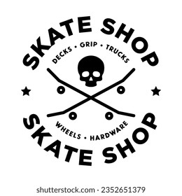 Circular Skateboard Skate SK8 Skateboarding Shop Label Logo Template Icon Sign Sigil Symbol Emblem Badge Vector EPS PNG Transparent No Background Clip Art Vector EPS PNG