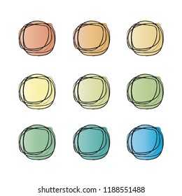 Circular sketch with curlers