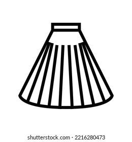 circular skirt line icon vector. circular skirt sign. isolated contour symbol black illustration