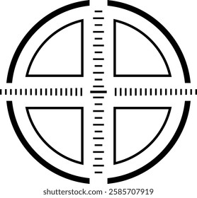 Circular sniper scope crosshairs indicating target navigation, weapon mark cursor, different focus military sight and focused eye shooting aims