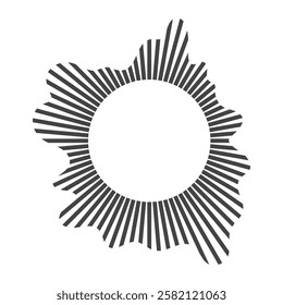 Circular sound wave, Audio equalizer round wave, Linear rays circular. Vector illustration of isolates on white.