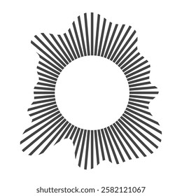 Circular sound wave, Audio equalizer round wave, Linear rays circular. Vector illustration of isolates on white.