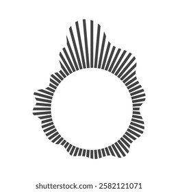 Circular sound wave, Audio equalizer round wave, Linear rays circular. Vector illustration of isolates on white.