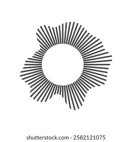 Circular sound wave, Audio equalizer round wave, Linear rays circular. Vector illustration of isolates on white.