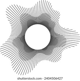 Circular sound waves. Design element.