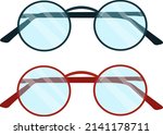 Circular specs, illustration, vector on a white background.