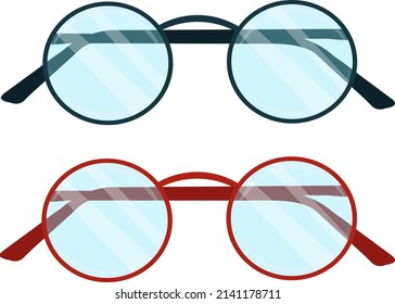 Circular specs, illustration, vector on a white background.