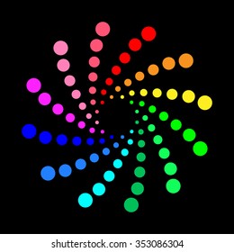 Circular spectrum pattern on white background - vector format