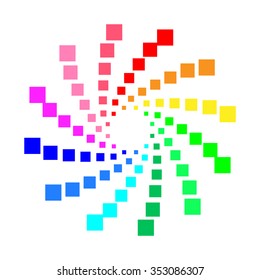 Circular spectrum pattern on white background - vector format