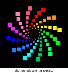 Circular spectrum pattern on white background - vector format