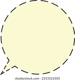 Circular speech balloon Dashed line Yellow