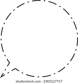 Burbuja circular de voz Sólo marco de línea de punto único