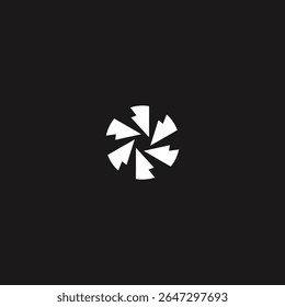 Ícone de logotipo de ponta circular design de vetor plano