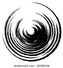 Circular spiral abstract element, motif. Vector art.