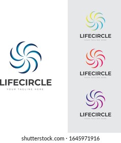 Espiral circular Logo abstracto forma moderna color significativo símbolo de la comunidad de vida útil