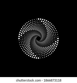 Circular spiral halftone abstract icon logo