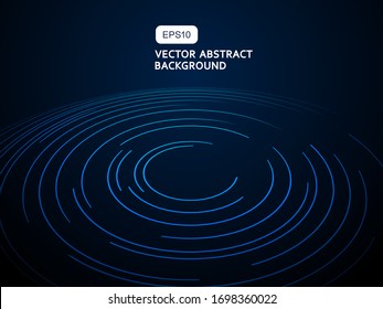 Circular Spiral lines, star trails on black background, abstract earth concept, technology concept background illustration	
