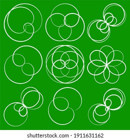 Circular spiral motif vector illustration