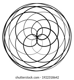 Circular spiral motif vector illustration