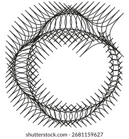 Circular spiral pattern. Abstract layered shapes. Intricate geometry illustration. Vector complex design. EPS 10.