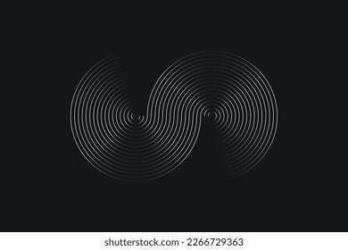 Circular spiral sound wave rhythm from the line.