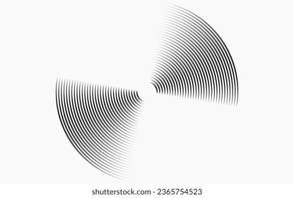 Circular spiral sound wave rhythm from lines