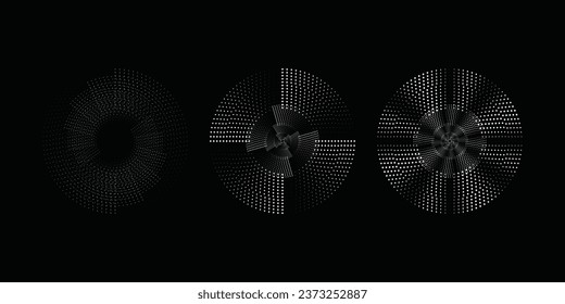 Circular spiral sound wave rhythm from lines.vector illustration