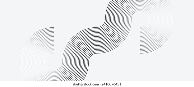Circular spirally sound wave rhythm of lines Vektoreps10
