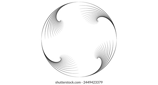 Circular spiral sound wave rhythm from lines.vector illustration