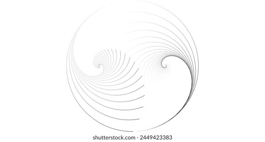 Circular spiral sound wave rhythm from lines.vector illustration