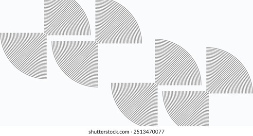 Circular spiral sound wave rhythm from lines. vektor