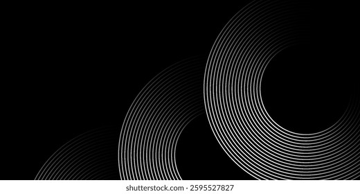 Circular spiral sound wave rhythm from lines.vector