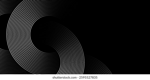 Circular spiral sound wave rhythm from lines.vector