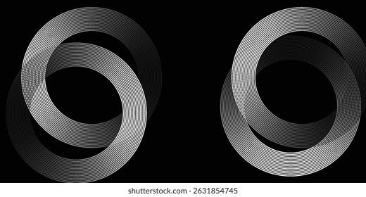 Circular spiral sound wave rhythm from lines. good