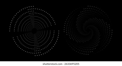 Circular spiral sound wave rhythm from lines.vector