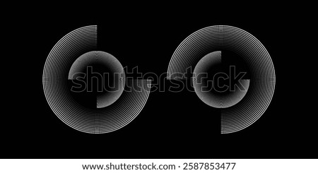 Circular spiral sound wave rhythm from lines.