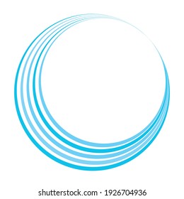 Circular spiral, swirl, and twirl. Geometrical cochlear, vortex, and volute shape