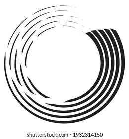 Circular spiral, swirl, and twirl. Geometrical cochlear, vortex, and volute shape