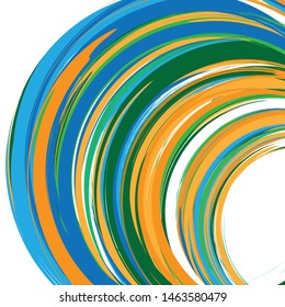 Circular splatter / grungy circles multicolor fashion. Abstract circle background