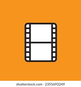 A circular spool with filmstrip, representing movies, cinema, or video content in a nostalgic style.