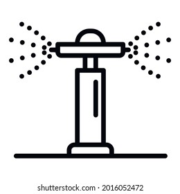 Circular sprinkler irrigation icon. Outline circular sprinkler irrigation vector icon for web design isolated on white background