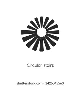 Circular stairs icon vector. Circular stairs symbol. Linear style sign for mobile concept and web design. Circular stairs symbol illustration. Pixel vector graphics - Vector.
