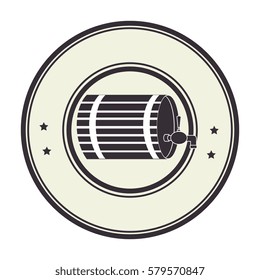 circular stamp with beer barrel