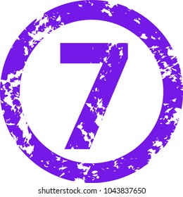 Circular Stamp style numbers 7