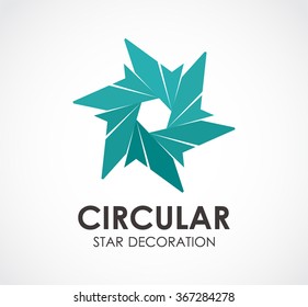 Circular star of decoration abstract vector and logo design or template light round art business icon of company identity symbol concept