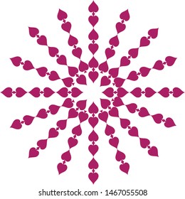 circular star shaped, decorative decal in feminine classical style 