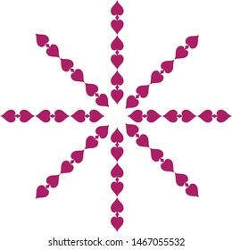 circular star shaped, decorative decal in feminine classical style 