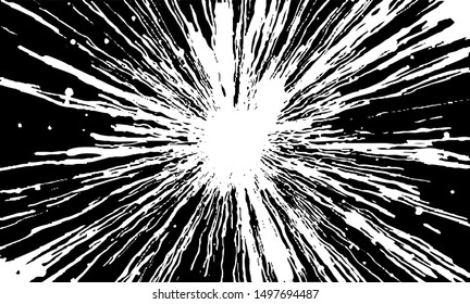 Circular starburst explosion texture. Distressed uneven grunge background. Abstract vector illustration. Overlay to create interesting effect and depth. Isolated on white background.EPS10.