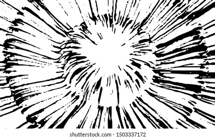 Circular starburst explosion texture. Distressed uneven grunge background. Abstract vector illustration. Overlay to create interesting effect and depth. Isolated on white background.